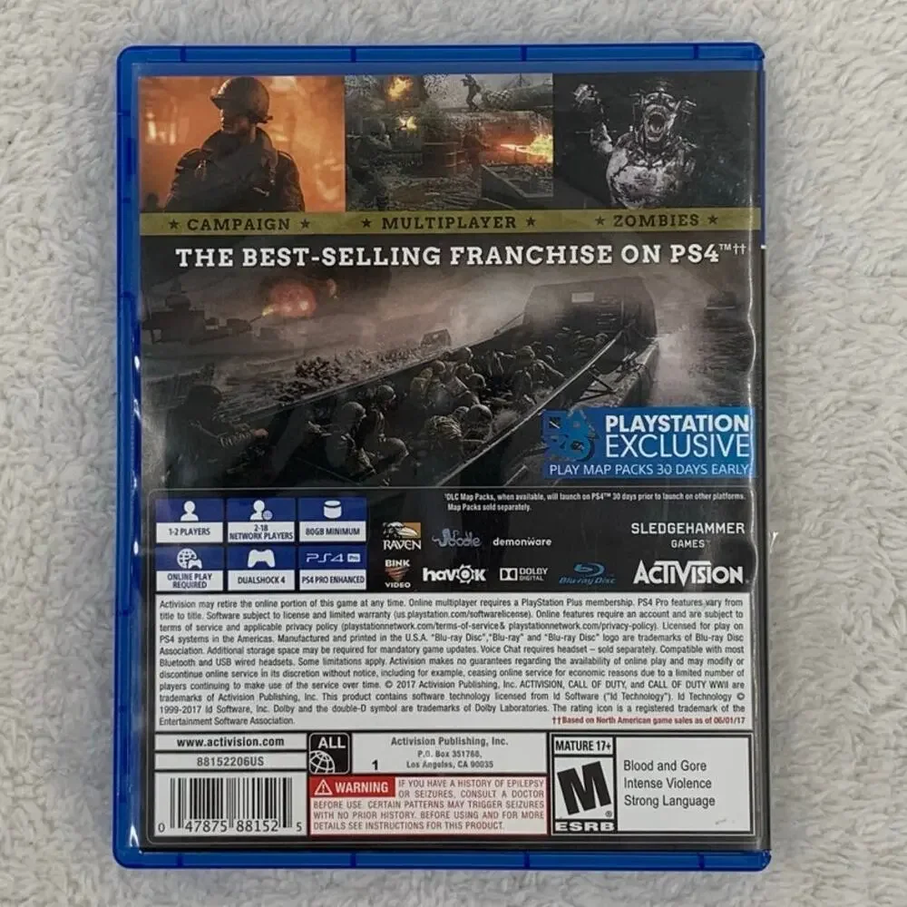 Call of Duty WWII PS4 Game 2017 Sony Playstation 4 Activision Tested Shooter
